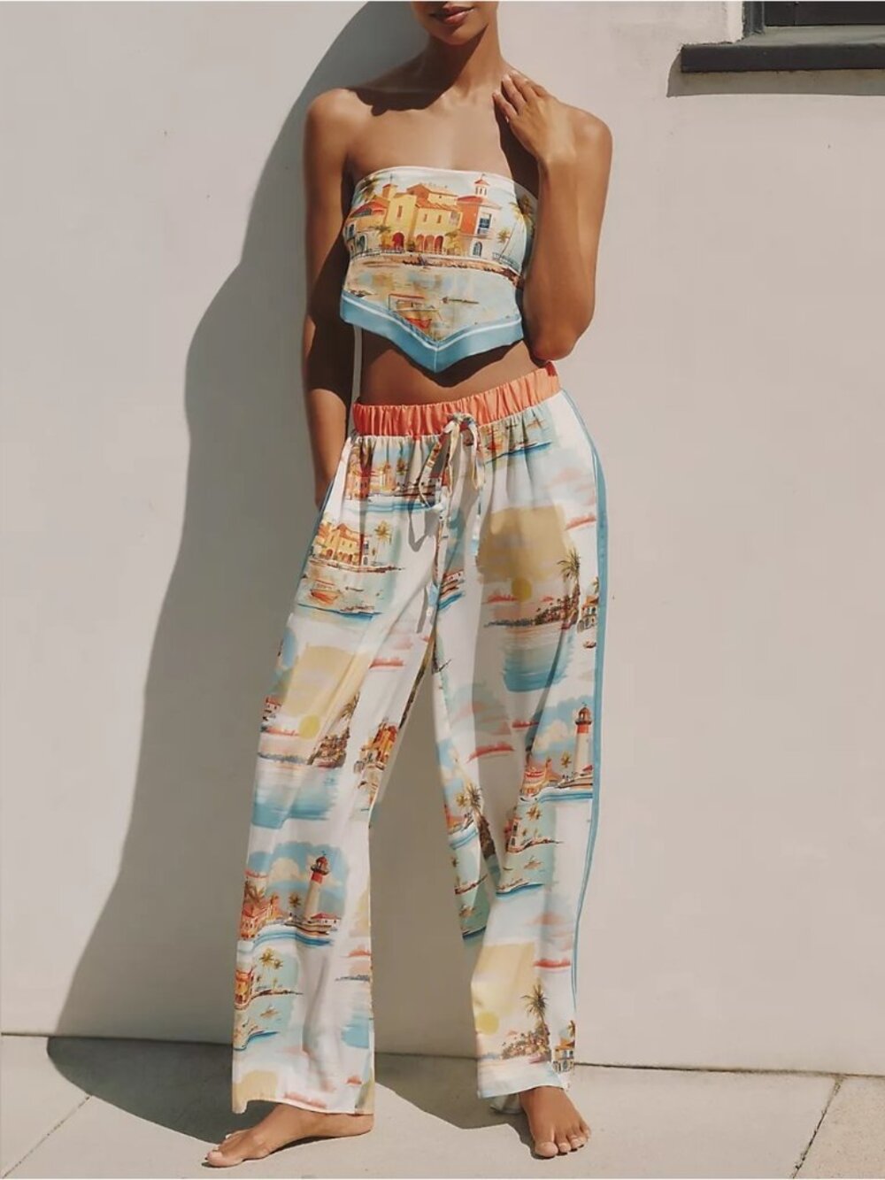NWT Size L - Anthropologie Celandine Scarf Wide Leg Pants w Pockets (US$ 98)